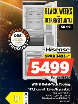 Power Hisense WiFi & Metal-Tech Cooling int. køle-/fryseskab tilbud