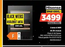 Power Hisense 2 zoner & WiFi vinskab tilbud