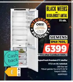 Power SIEMENS hyperFresh Premium O°C skufferint. køleskab tilbud