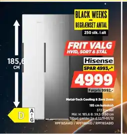 Power Hisense Metal-Tech Cooling & Zero Zone køleskab tilbud