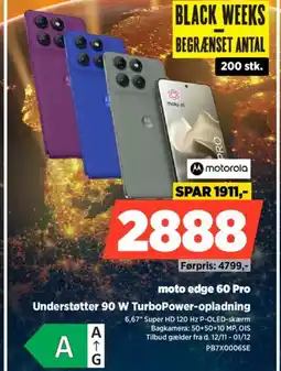 Power Mmotorola Moto edge 60 pro understøtter 90 w turbopower-opladning tilbud