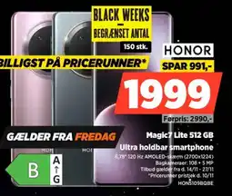 Power HONOR Magic7 Lite 512 GB Ultra holdbar smartphone tilbud