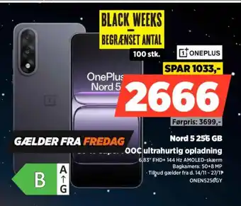 Power ◉ONEPLUS Nord 5 256 GB OOC ultrahurtig opladning tilbud