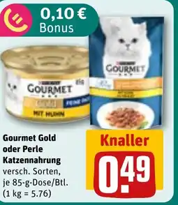 REWE DE Gourmet Gold oder Perle Katzennahrung tilbud