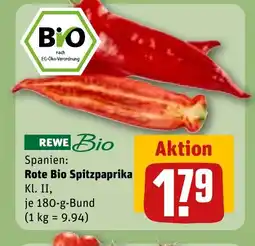 REWE DE REWE Bio Spanien: Rote Bio Spitzpaprika tilbud