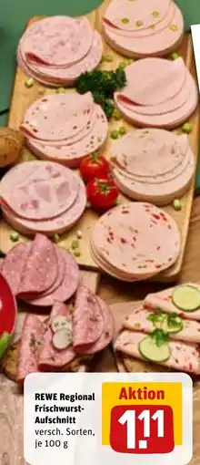 REWE DE REWE Regional Frischwurst- Aufschnitt tilbud