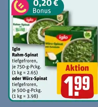 REWE DE Iglo Rahm-Spinat tilbud
