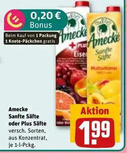 REWE DE Amecke Sanfte Säfte oder Plus Säfte tilbud