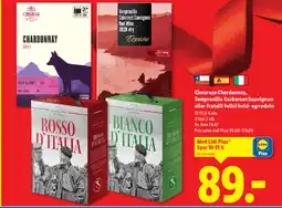 Lidl Cimarosa Chardonnay, Tempranillo Carbernet Sauvignon eller Fratelli Felici hvid- og rødvin tilbud
