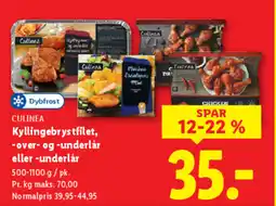 Lidl Culinea Kyllingebrystfilet, -over- og -underlår eller -underlår tilbud