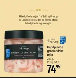 Føtex Salling Princip Håndpillede grønlandske rejer tilbud