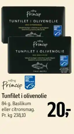 Føtex Salling Princip Tunfilet i olivenolie tilbud