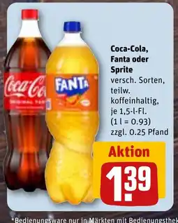 REWE DE Coca-Cola, Fanta oder Sprite tilbud