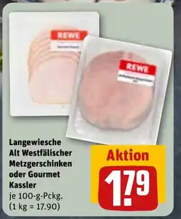 REWE DE Langewiesche Alt Westfälischer Metzgerschinken oder Gourmet Kassler tilbud