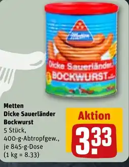 REWE DE Metten Dicke Sauerländer Bockwurst tilbud