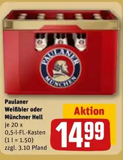 REWE DE Paulaner Weißbier oder Münchner Hell tilbud