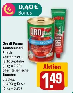 REWE DE Oro di Parma Tomatenmark oder italienische Tomaten tilbud