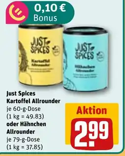 REWE DE Just Spices Kartoffel Allrounder oder Hähnchen Allrounder tilbud