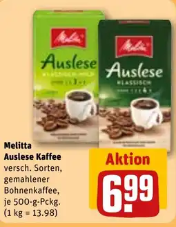 REWE DE Melitta Auslese Kaffee tilbud