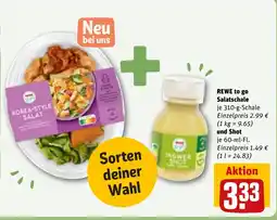 REWE DE REWE to go Salatschale und Shot tilbud