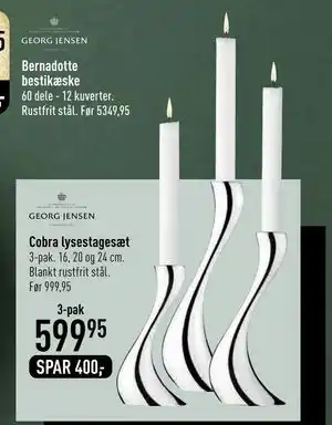 Cobra lysestagesæt, DKK 599.95