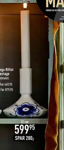 Imerco Blå Mega Riflet lysestage, DKK 599.95 tilbud