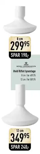 Imerco Hvid Riflet lysestage tilbud