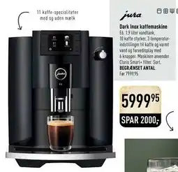 Imerco Dark Inox kaffemaskine, DKK 5999.95 tilbud