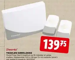 jem & fix TRÅDLØS DØRKLOKKE, DKK 139.75 tilbud