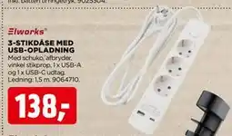 jem & fix 3-STIKDÅSE MED USB-OPLADNING, DKK 138 tilbud