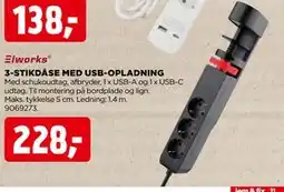 jem & fix 3-STIKDÅSE MED USB-OPLADNING, DKK 228 tilbud