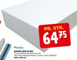 jem & fix GIPSPLADE 13 MM, DKK 64.75 tilbud