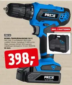 jem & fix BORE-/SKRUEMASKINE 20 V, DKK 398 tilbud