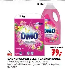 jem & fix VASKEPULVER ELLER VASKEMIDDEL, DKK 79 tilbud