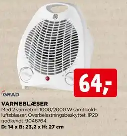 jem & fix VARMEBLÆSER, DKK 64 tilbud