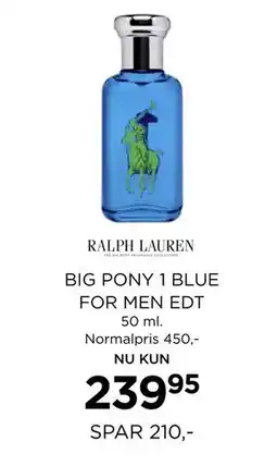 Salling BIG PONY 1 BLUE FOR MEN EDT, DKK 239.95 tilbud