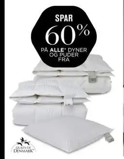 Salling SPAR 60% PÅ ALLE * DYNER OG PUDER FRA QUILTS OF DENMARK tilbud