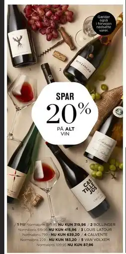 Salling SPAR 20% PÅ ALT VIN tilbud