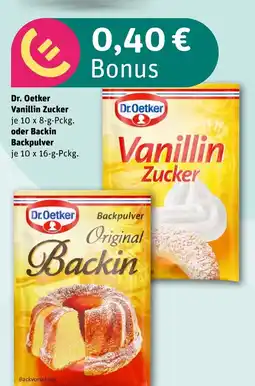 REWE DE Dr. Oetker Vanillin Zucker oder Backin Backpulver tilbud