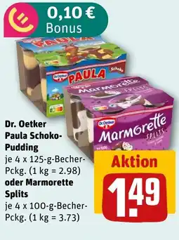 REWE DE Dr. Oetker Paula Schoko- Pudding oder Marmorette Splits tilbud