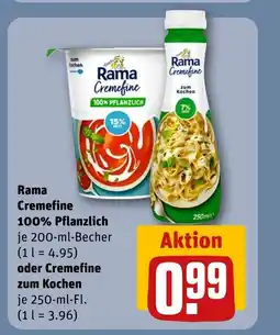 REWE DE Rama Cremefine 100% Pflanzlich oder Cremefine zum Kochen tilbud