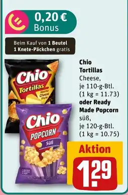 REWE DE Chio Tortillas oder Ready Made Popcorn tilbud