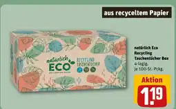 REWE DE Natürlich Eco Recycling Taschentücher Box tilbud