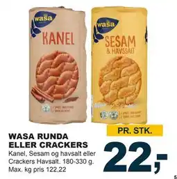Let-Køb WASA RUNDA ELLER CRACKERS, DKK 22 tilbud