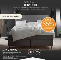 SENG TEMPUR RELIEVE KONTINENTALSENG, DKK 23999 tilbud