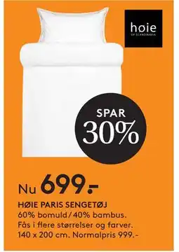SENG HØIE PARIS SENGETØJ, DKK 699 tilbud