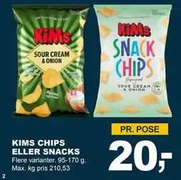 Let-Køb KIMS CHIPS ELLER SNACKS, DKK 20 tilbud