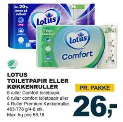 Let-Køb LOTUS TOILETPAPIR ELLER KØKKENRULLER, DKK 26 tilbud
