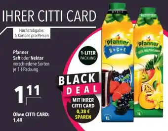 Citti Pfanner Saft oder Nektar tilbud