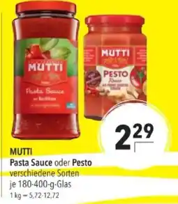 Citti MUTTI Pasta Sauce oder Pesto tilbud